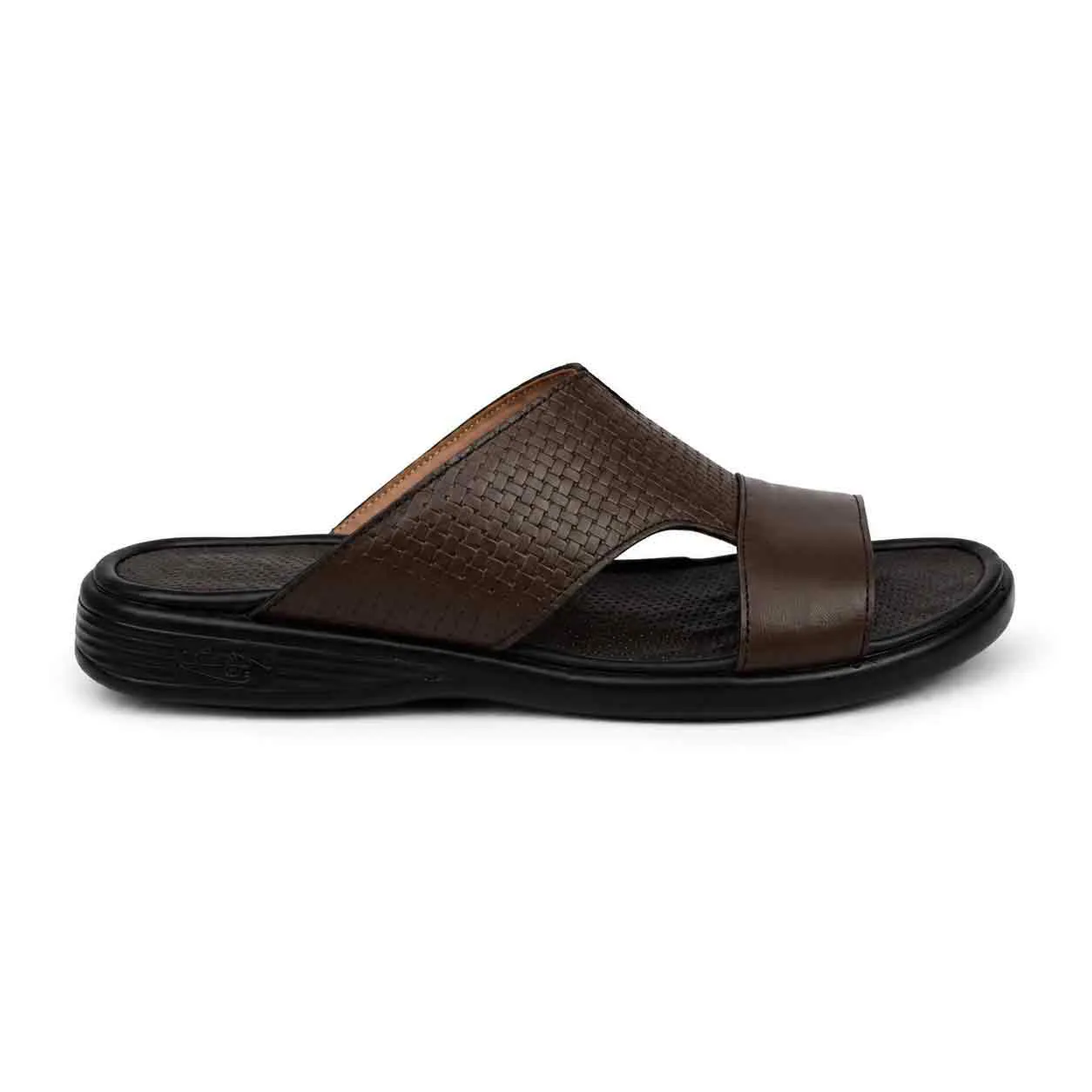 Sandale pour homme HR marron cuir miniature